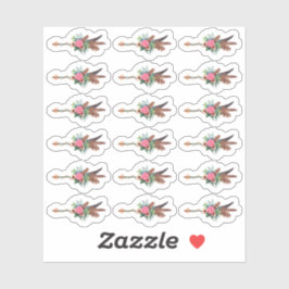 Rustikales Bohemisch Federn Arrow-Planer Aufkleber