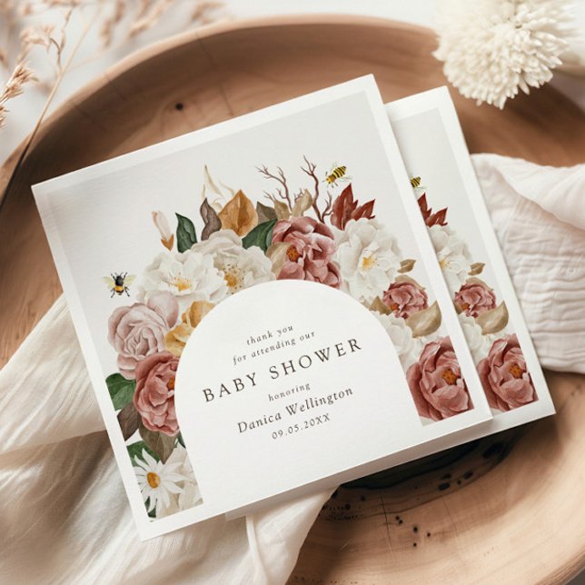 Rustikales Boho Autumn Baby Showroom Paper Napkin Serviette (Von Creator hochgeladen)