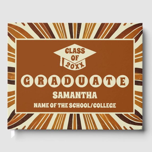 Rustikales Boho Chic Abschluss Gästebuch (Vorderseite)