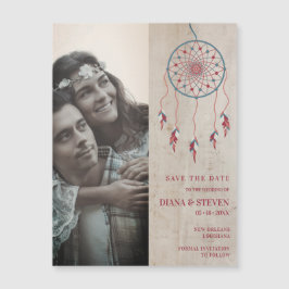 Rustikales Boho Dreamcatcher-Foto Save the Date Magnetkarte