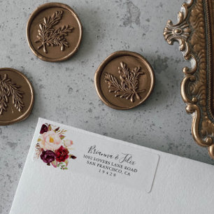 Rustikales Boho farbenfrohe florale Rücksendeadres