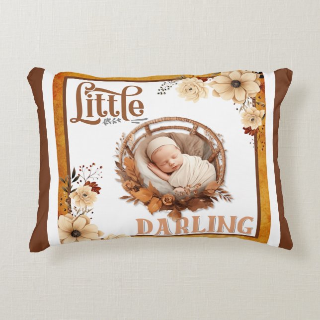 Rustikales Boho Floral Baby Duschkopf Kissen (Vorderseite)