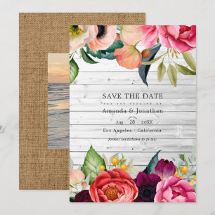 Rustikales Boho Floral Bohemisch Wedding Foto Rett Save The Date