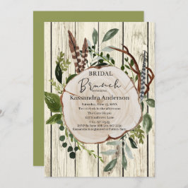 Rustikales Boho Floral Bridal Brunch Einladung