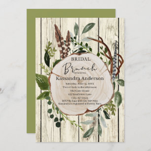 Rustikales Boho Floral Bridal Brunch Einladung
