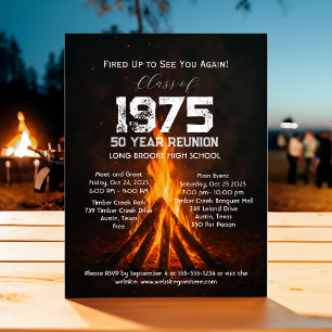 Rustikales Bonfire Black High School Wiedersehen Postkarte