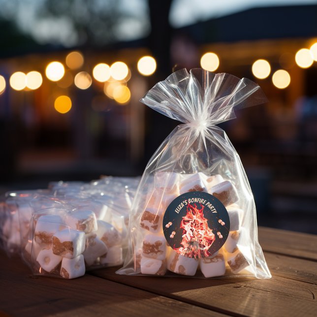 Rustikales Bonfire und Marshmallows Party Stickers (Von Creator hochgeladen)