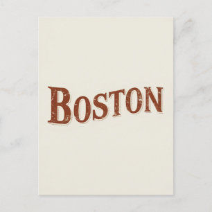 Rustikales Boston-Design Postkarte