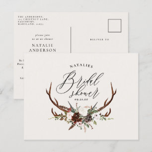 Rustikales botanisches Brautparty Ankündigungspostkarte