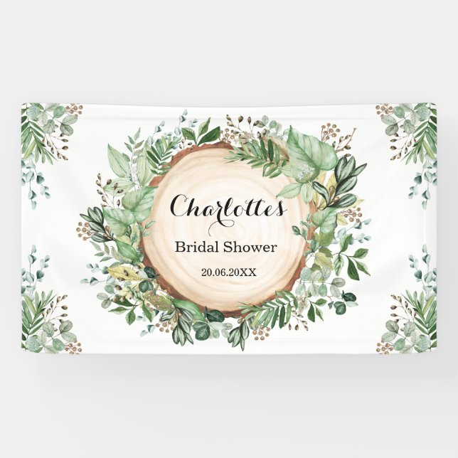 Rustikales botanisches Brautparty Willkommen Banner (Horizontal)
