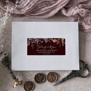 Rustikales botanisches Hochzeits-RSVP-Adressetiket Adressaufkleber