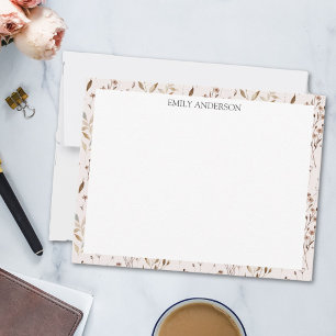 Rustikales braunes Blumenblatt Blumen Botanisches  Mitteilungskarte