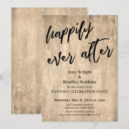 Rustikales braunes Holz nur verheiratet Hochzeitse Einladung