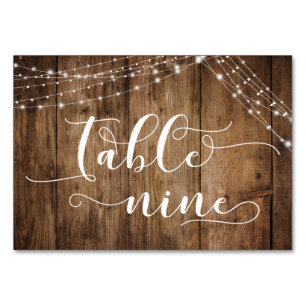 Rustikales Braunes Holz und leichte Stränge Tischk Tischnummer