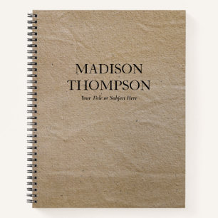 Rustikales, braunes Vintages Papier, einfaches Ant Notizbuch