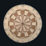 Rustikales Braunholz Classic Dartscheibe<br><div class="desc">Klassisches Dartboard-Design mit abwechselnd dunkleren und hellbraunen Holzdreiecken.</div>