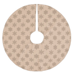 Rustikales Bräunungsgold niedliche festliche Schne Polyester Weihnachtsbaumdecke