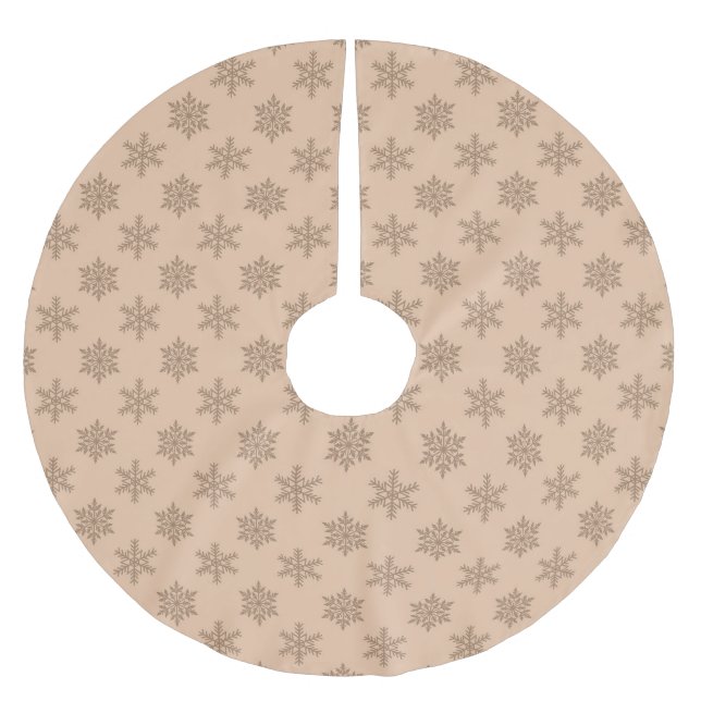 Rustikales Bräunungsgold niedliche festliche Schne Polyester Weihnachtsbaumdecke (Vorderseite)