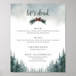 Rustikales Brautgetränk Bar Menu signieren Print P Poster