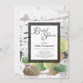 Rustikales Brautparty Aspen Bark und Blätter Einladung