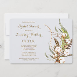 Rustikales Brautparty aus Baumwolle Einladung