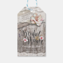 Rustikales Brautparty aus Burlap Lace String Geschenkanhänger