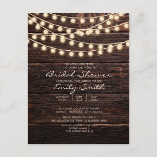 Rustikales Brautparty aus Stallholz Einladung