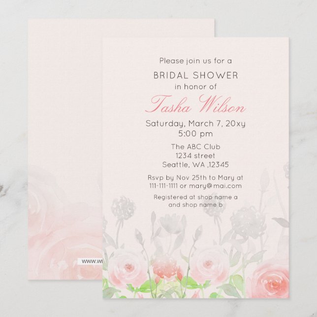 Rustikales Brautparty Einladung (Vorne/Hinten)