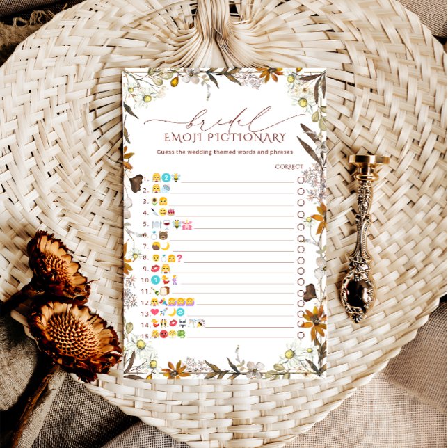 Rustikales Brautparty Emoji Pictionary Game (Von Creator hochgeladen)