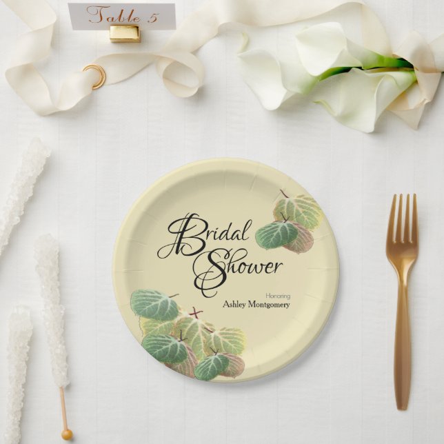 Rustikales Brautparty Fall Aspen Blätter Gelb Pappteller (Hochzeit)