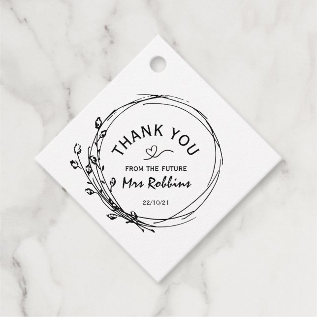 Rustikales Brautparty Geschenkanhänger (Vorderseite)