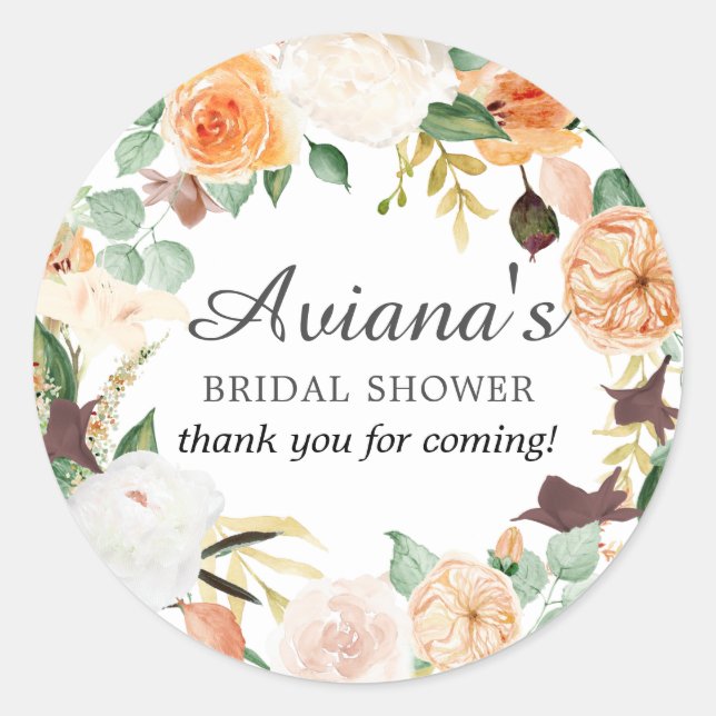 Rustikales Brautparty im Herbst Vielen Dank Runder Aufkleber (Vorderseite)