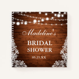 Rustikales Brautparty Lace Lights - Geschenkliste Notizbuch