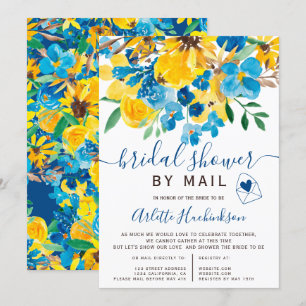 Rustikales Brautparty mit Blumenfarbe per Post Einladung