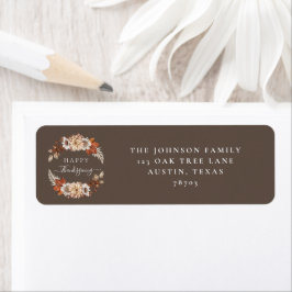 Rustikales Brown Fall Floral Happy Thanksgiving