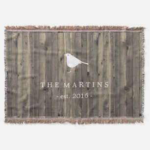 Rustikales Brown-Holz und süßer weißer Vogel Decke