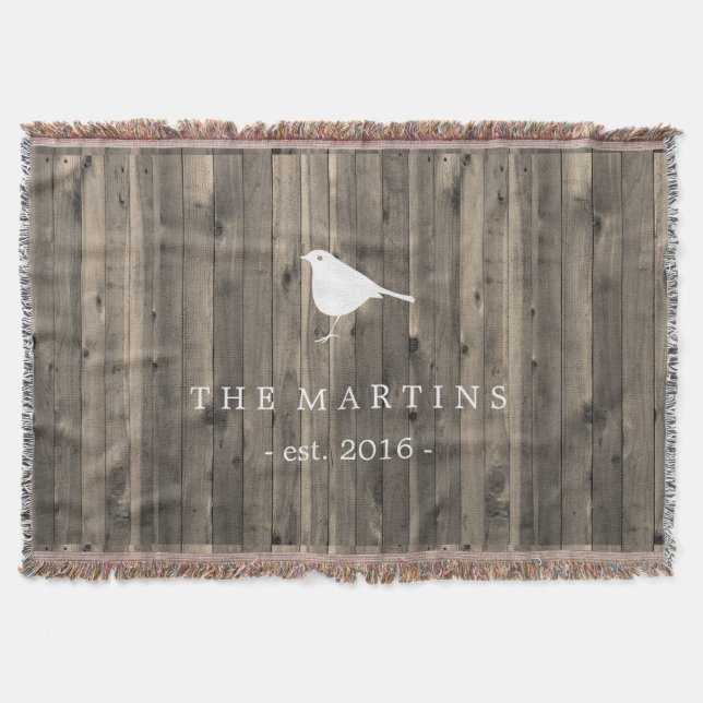 Rustikales Brown-Holz und süßer weißer Vogel Decke (Vorderseite)