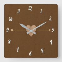 Rustikales Brown Kraft Wood Heart & Arrow