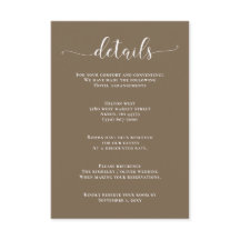 Rustikales Brown Simple Calligraphy Modern Wedding
