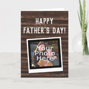 Rustikales Brown Snapshot Happy Vathers Day Foto Karte