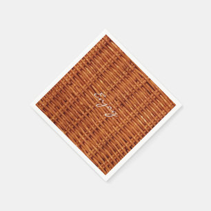 Rustikales Brown Wood Wicker Picnic Basket Funny Serviette