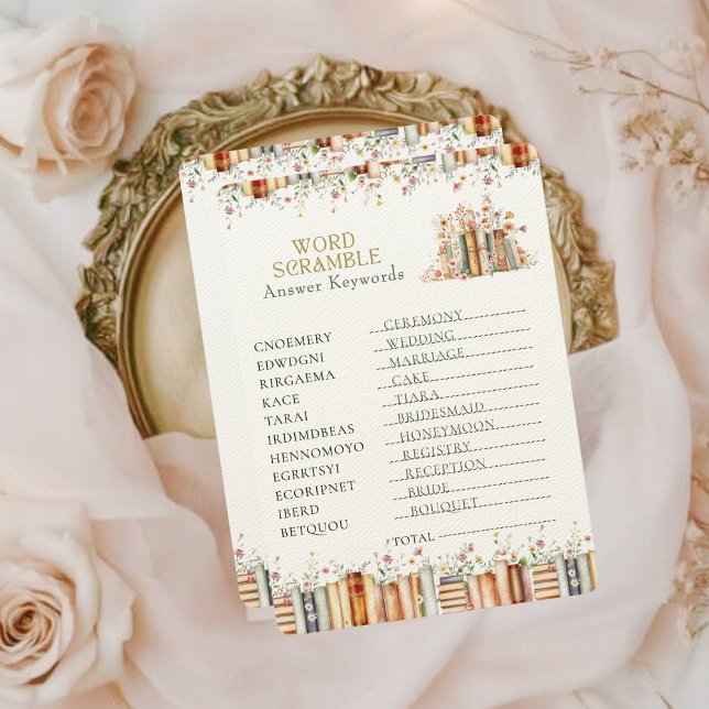 Rustikales Buch Brautparty Word Scramble Anskey (Von Creator hochgeladen)