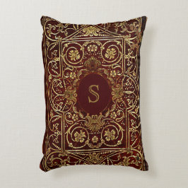 Rustikales Buchdeckerkissen Gilded Leather Monogra Zierkissen