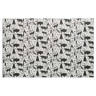 Rustikales Buffalo Deer Arrows Wolf und Bärenmuste Stoff