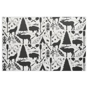 Rustikales Buffalo Deer Arrows wolf Woodland Muste Stoff