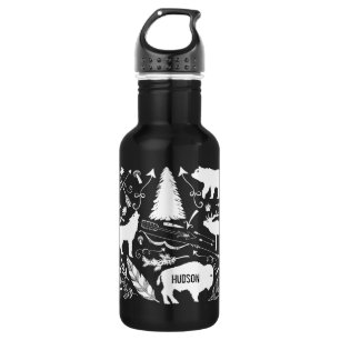 Rustikales Buffalo-Hirschwolf-Bärenmuster jeder Fa Trinkflasche