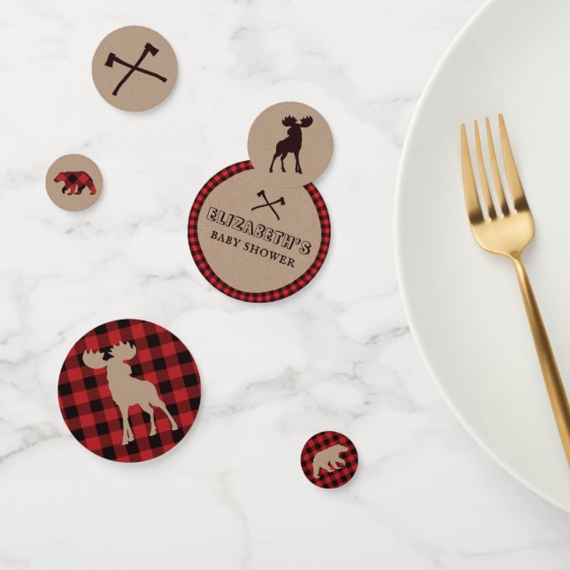 Rustikales Buffalo Kariert Lumberjack Thema Kinder Konfetti (Gruppe)