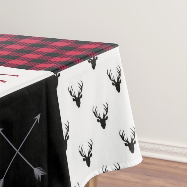 Rustikales Buffalo Kariertes Patchwork Rotes Weihn Tischdecke (Beispiel)