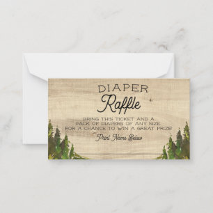 Rustikales Buffalo Karo Wild One Diaper Raffel Mitteilungskarte