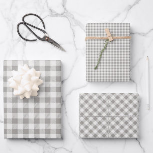Rustikales Büffel-Karo-Schottenmuster Geschenkpapier Set